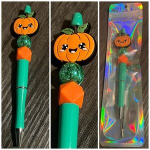 Pumpkin beaded focal pen